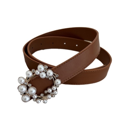 Pearl circle shape buckle - pearl,