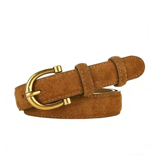 Pin buckle suede leather - suede, belt